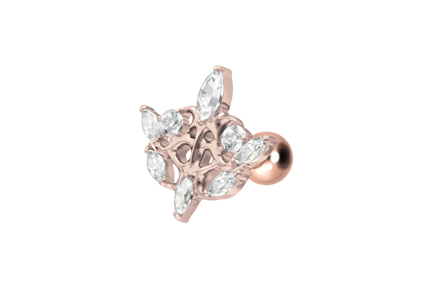 Titan Ohrpiercing mit Innengewinde GOTISCHES DESIGN